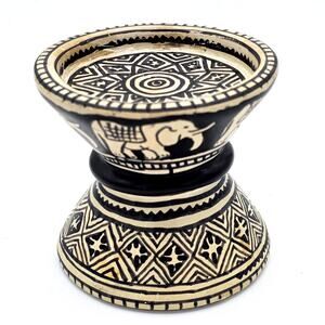 Vintage RARE Handcrafted Besmo Kenya Soapstone Elephant Candle Holder Unique!